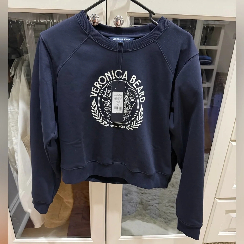 Veronica Beard Dark Blue Logo Sweatshirt - Picture 1 of 4